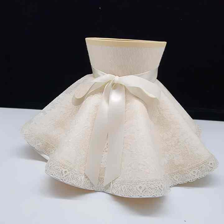 Elegant Lace Cip On Night Light Table Lamp Shade With Ribbon Trim