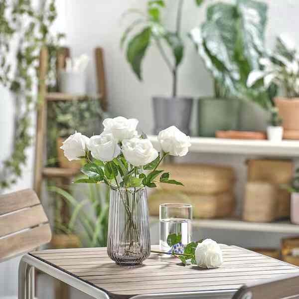 SMYCKA Artificial Flower Rose White