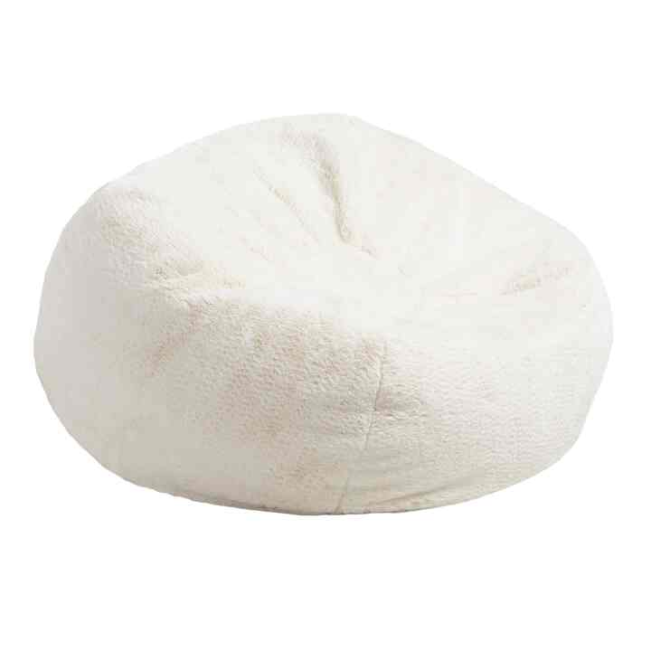 Ivory Patterned Bean Bag Chair