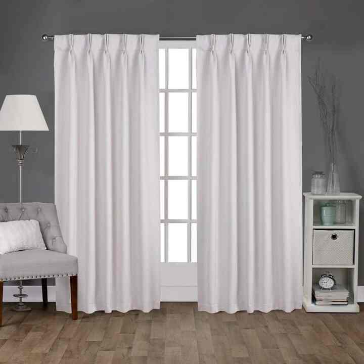 Woven Room Darkening Blackout Pinch Pleat/Hidden Tab Top Curtain