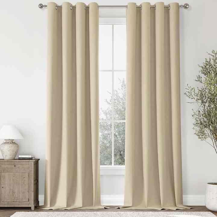 ChrisDowa 100% Blackout Cream Linen Curtains