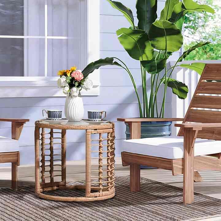 Outdoor Wicker Side Table