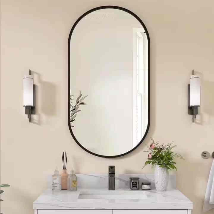 Oval Bathroom Vanity Mirror in Black (2 colors)