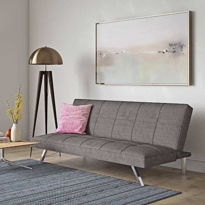Metal Frame Stainless Leg Futon Sofa Bed