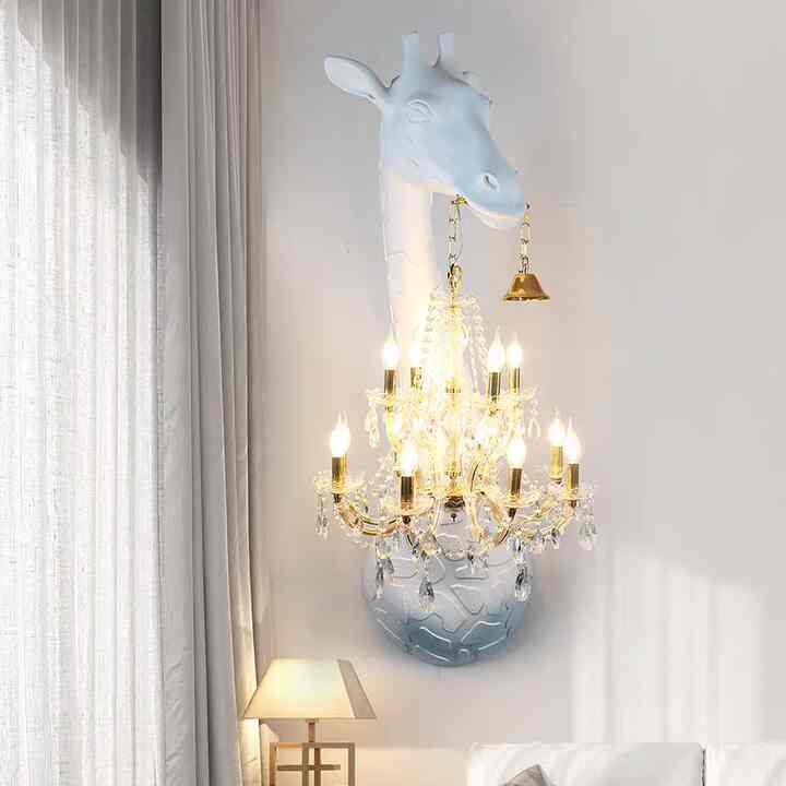 Nordic Animal Sculpture Giraffe Wall Sconce