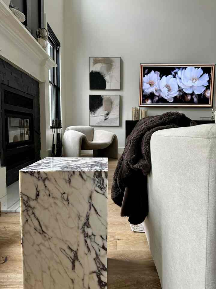 Copenhagen Marble Plinth Block Tall End Table