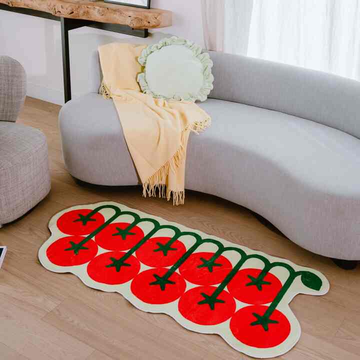 Irregular Tomato Runner Rug 