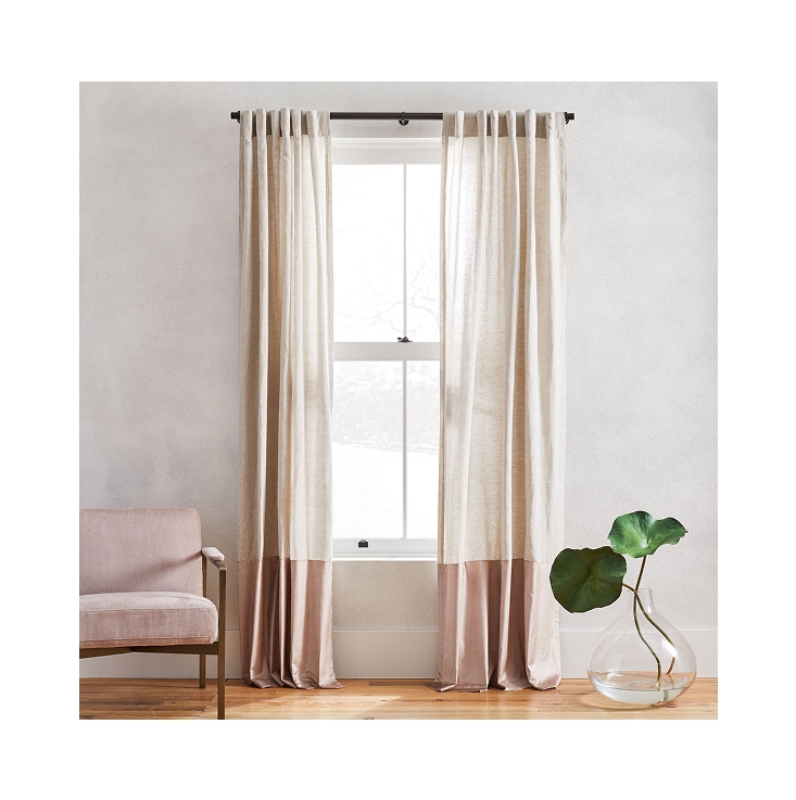 European Flax Linen & Luster Velvet Curtain