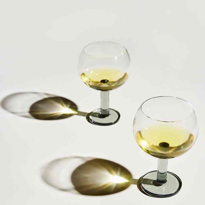 Puck Balloon Glasses Set Mouth-Blown Clear Glass