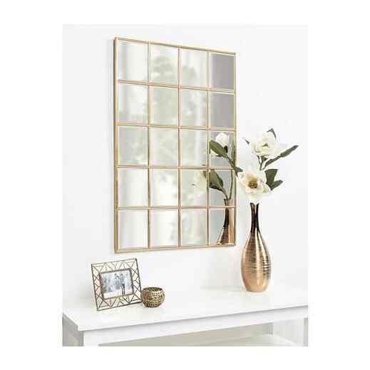 Denault Framed Windowpane Mirror