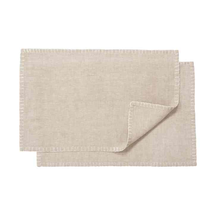Stiching Oatmeal Placemats