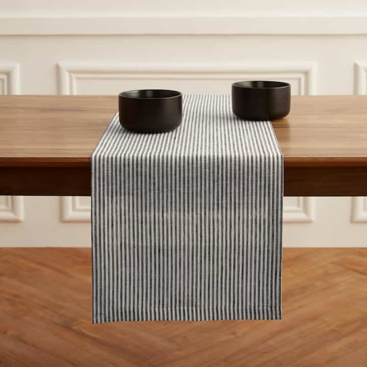 Solino Home Stripe Linen Table Runner