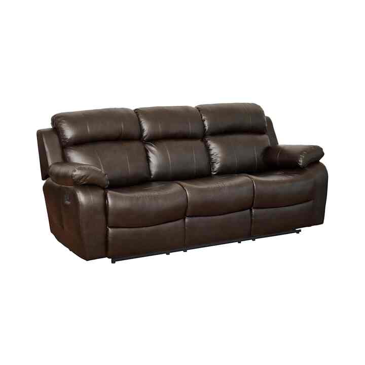 Cameron Brown Faux Leather Manual Reclining Sofa