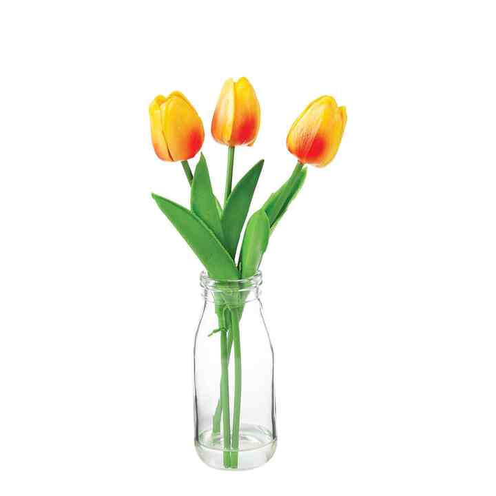 Tulips in Glass Vase (3 colors)
