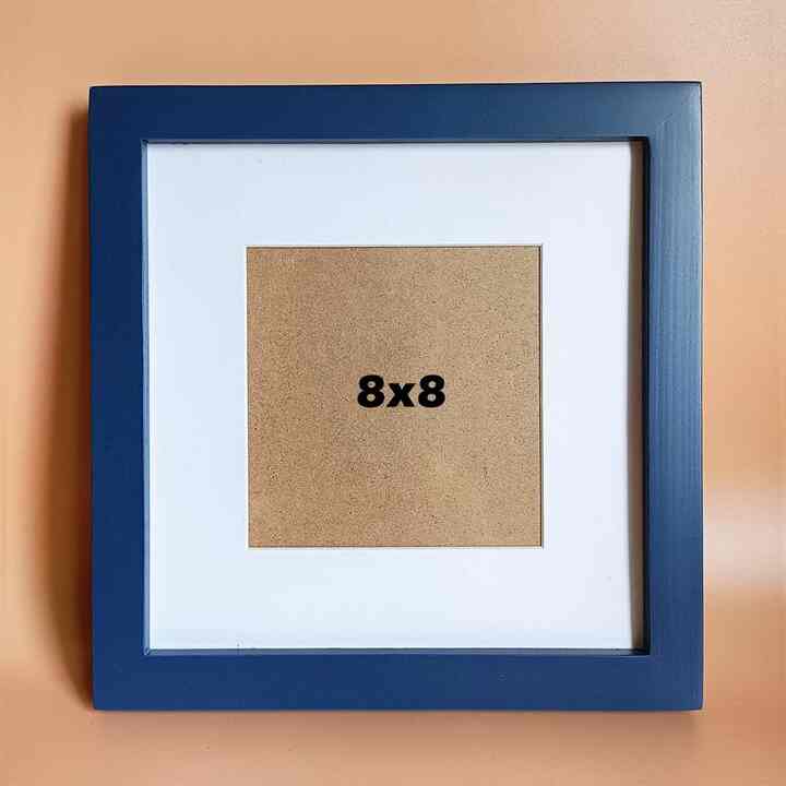 8x8 Picture Frames Blue Solid Wood Frame