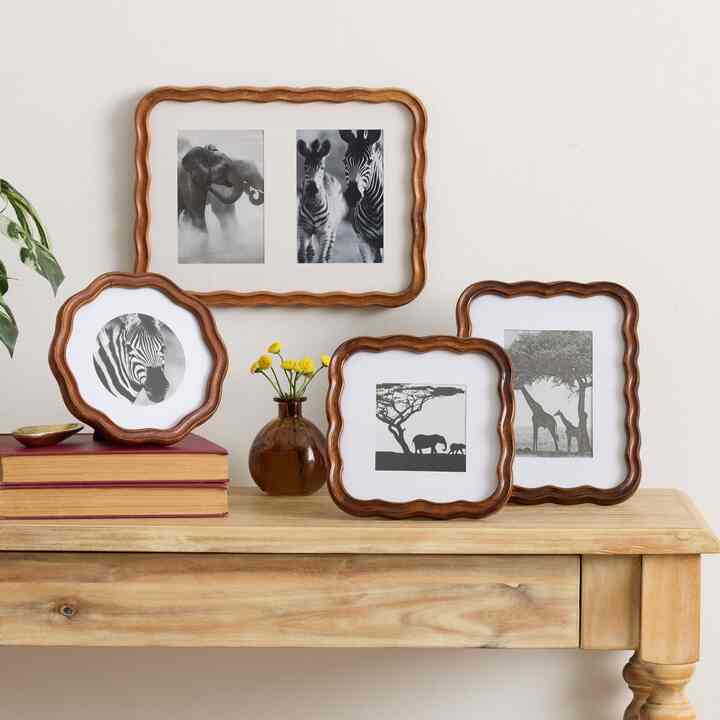 Walnut Acacia Wood Scalloped Picture Frame (2 sizes)