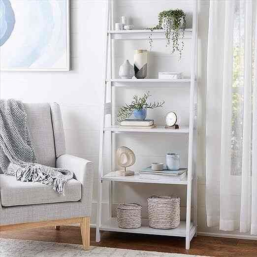 Modern 5-Tier Ladder Bookshelf Organizer