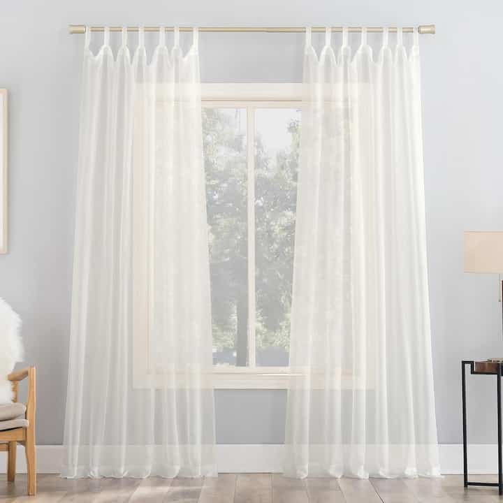 No. 918 Store Emily Sheer Voile Tab Top Curtain Panel (Multiple options)