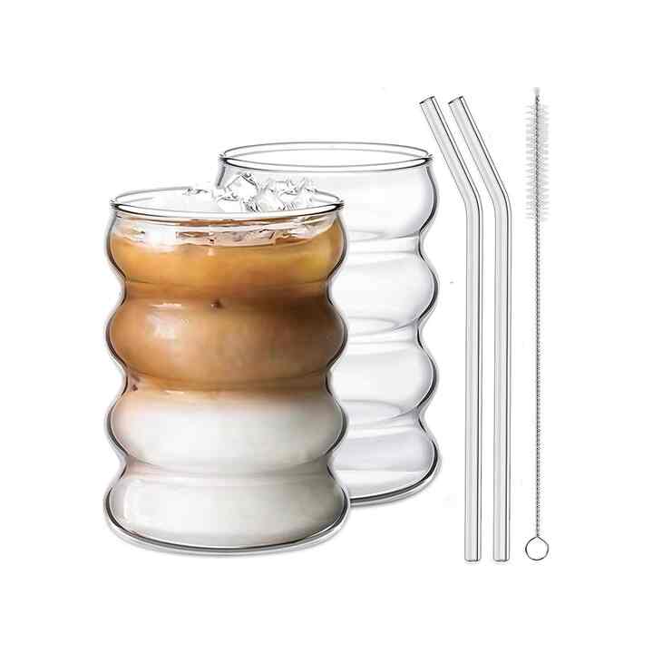 Drinking Glasses with Glass Straw