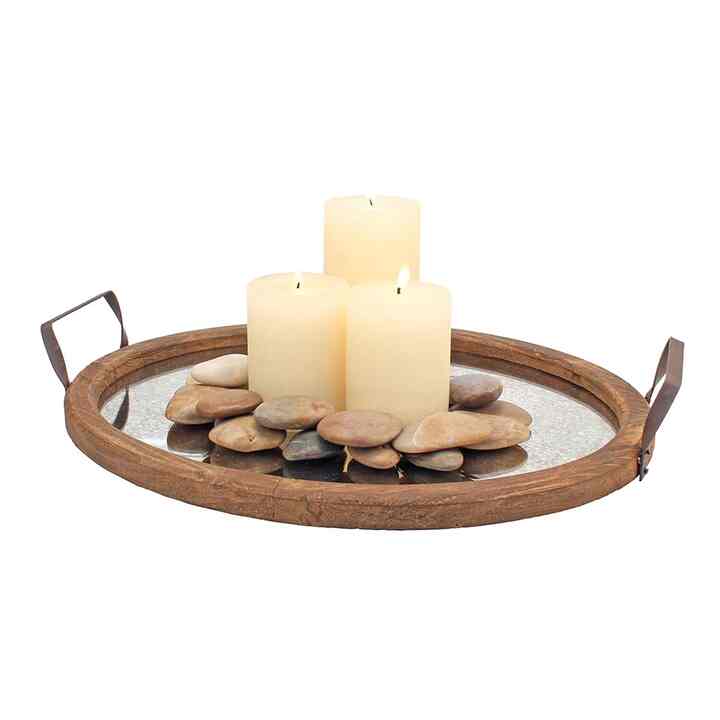 Rustic Oval Wood Tray