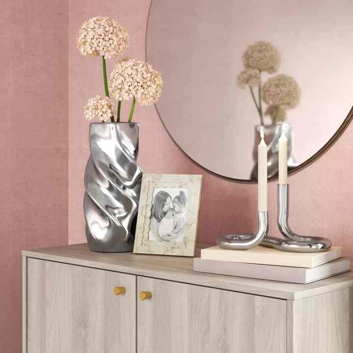 Silver Loop Taper Candle Holder