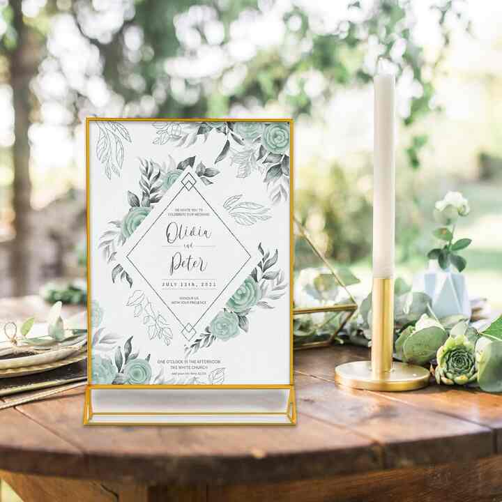 Gold Frames 5 x 7 Acrylic Sign Holder