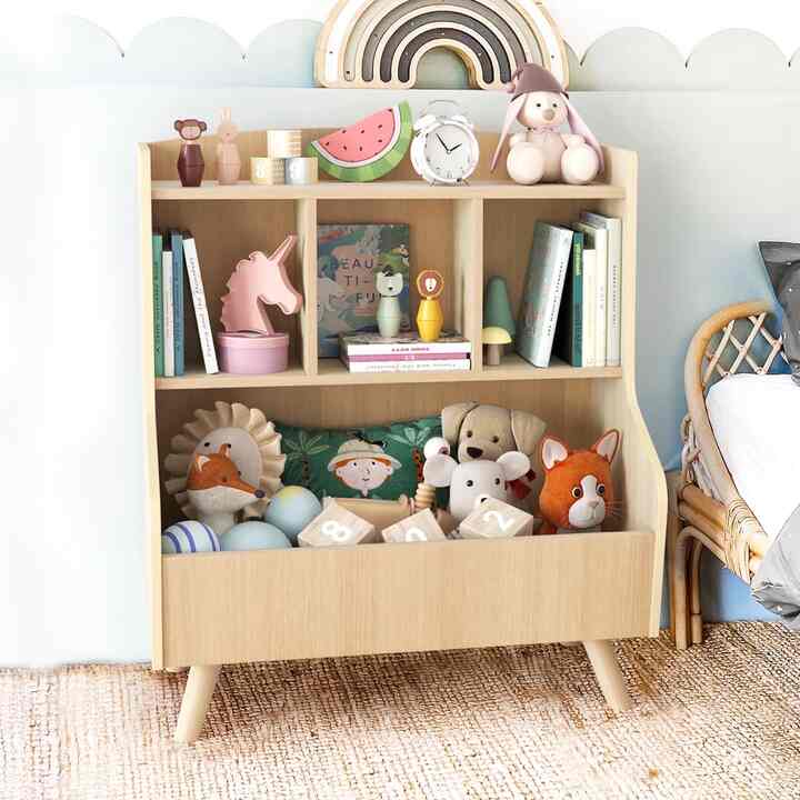 Curipeer Wood Kids Bookshelf (2 colors)