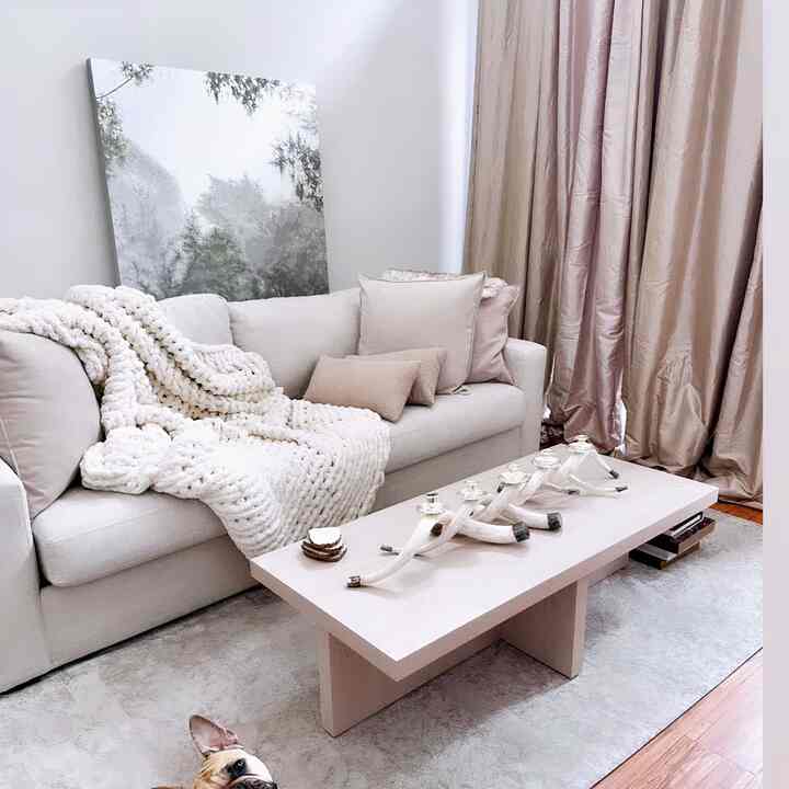 Wrapped in comfort and style.  This space is pure bliss. #cozy #livingroom #interiors