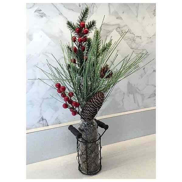 Primitive Farmhouse Christmas Jar Centerpiece