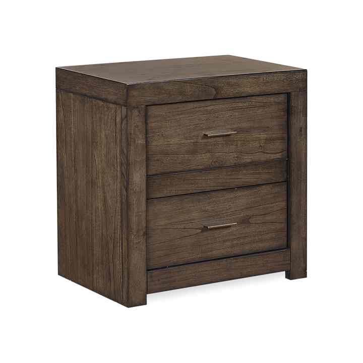 Modern Loft 2 Drawer Nightstand in Brownstone