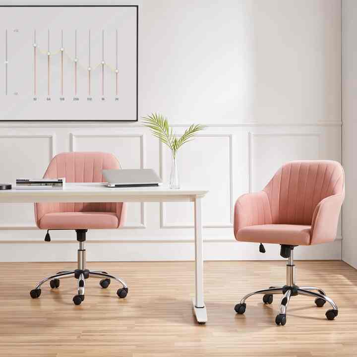 Velvet Mid-Back Task Chair with Armrests (5 colors)