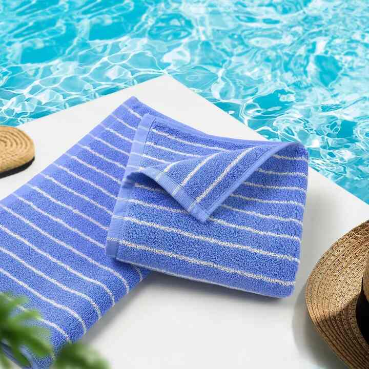 Jacquotha Hand Towels for Bathroom Blue Striped