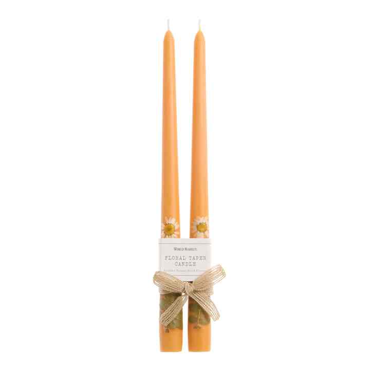 Fall Botanical Taper Candle (3 colors)
