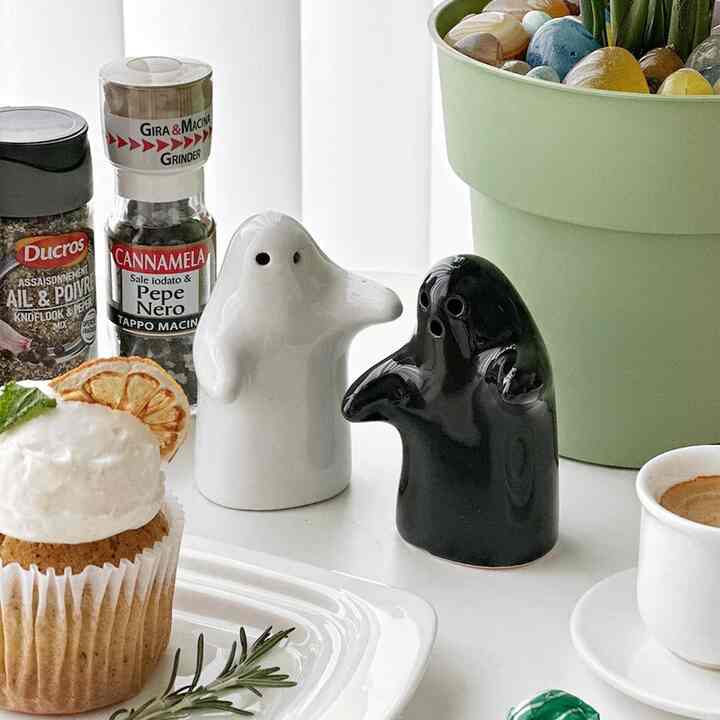 Ghost Ceramic Salt & Pepper Shaker Set