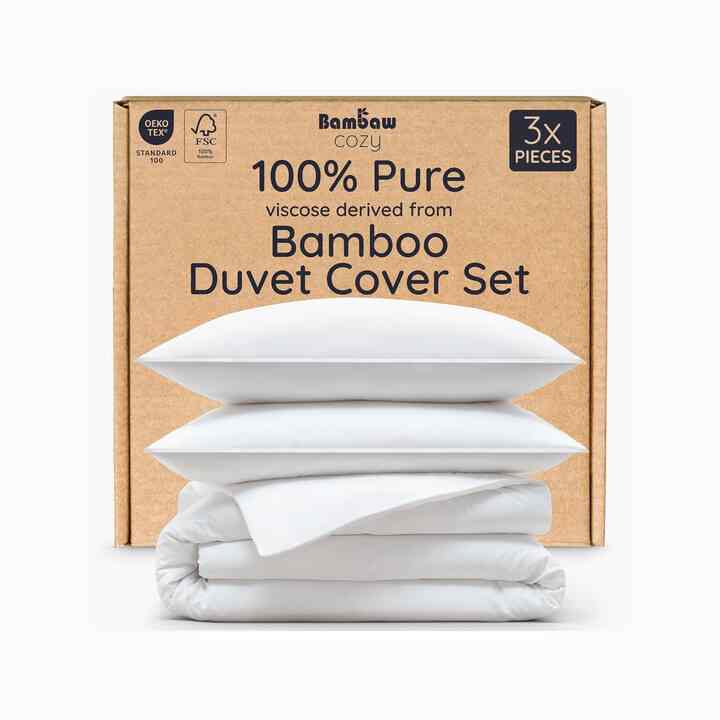 Bambaw 100% Viscose Derived from Bamboo Duvet Cover King Size Set