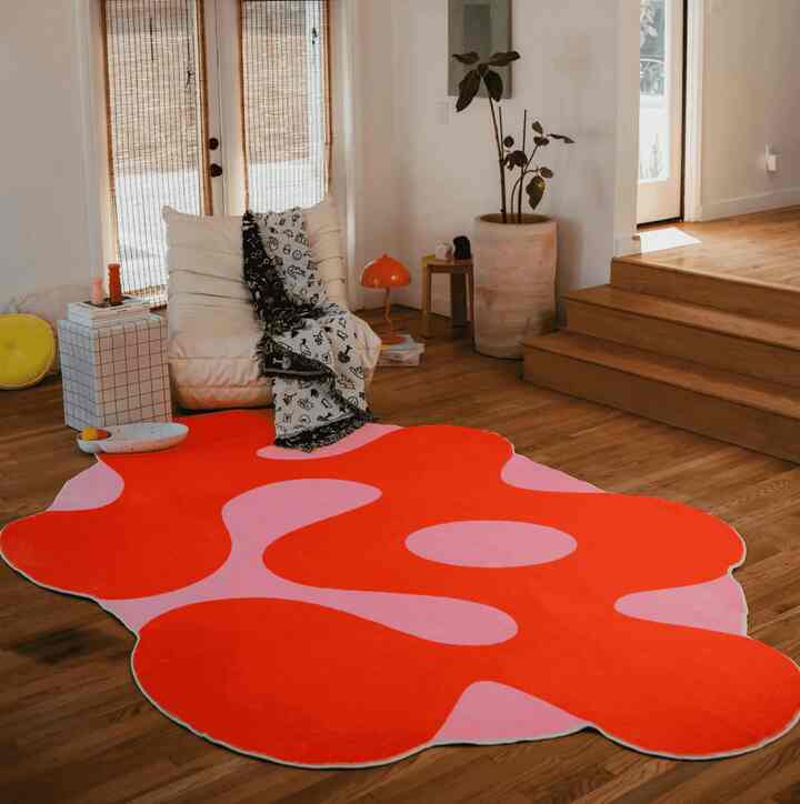 Irregular Orange Moss Design Rug by Johann Banta