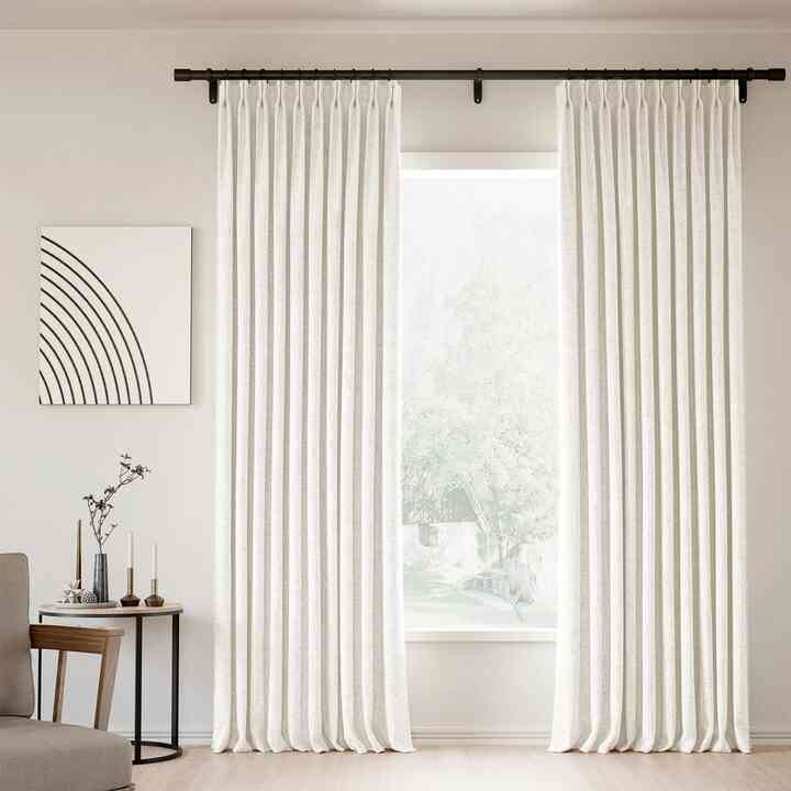 Pinch Pleated Lille Linen Memory Trained Blackout Curtains (Multiple options)