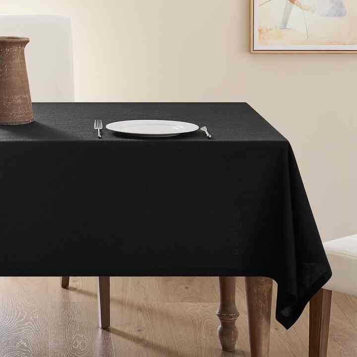 Black Linen Tablecloth Rectangular