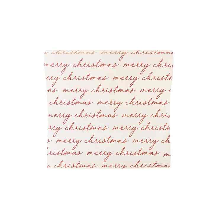 Believe Merry Christmas Script Paper Table Runner