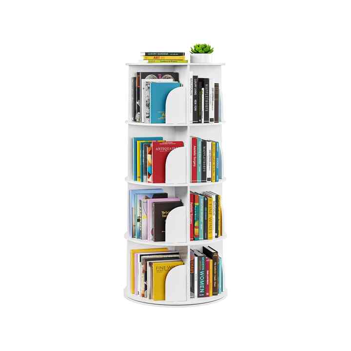SpaceAid 4 Tier Rotating Bookshelf Tower