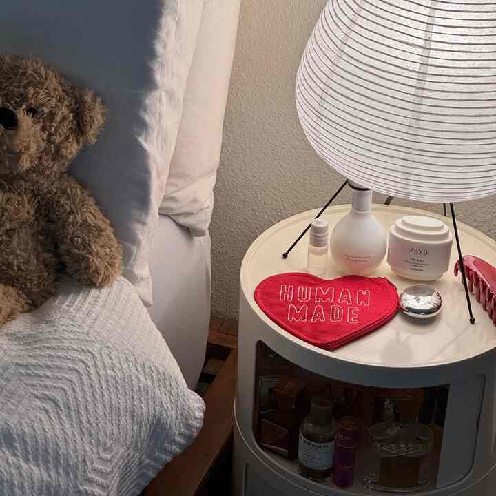 A little sneak peek into my bed side essentials 🙈 #nightstand #storage #modular #bedroom