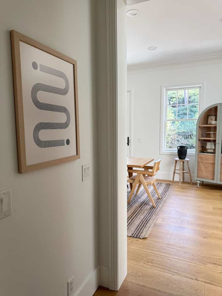 Modern dining room design. #storagecabinet #archedcabinet #modernwallart #diningroominspo