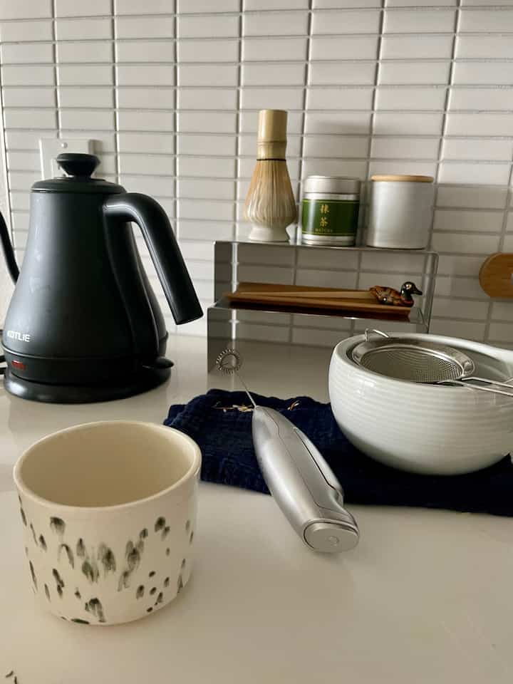 My favorite setup by far for my morning matchas #matchastation #teatime 
