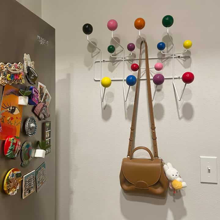 Update to my entryway to my apartment! Added this wall hanging to hold my items #eames #hangitall #colorpop