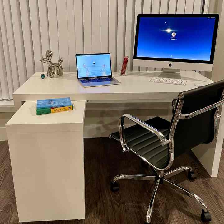 What my work from home space started off as #minimal #wfh #homeoffice