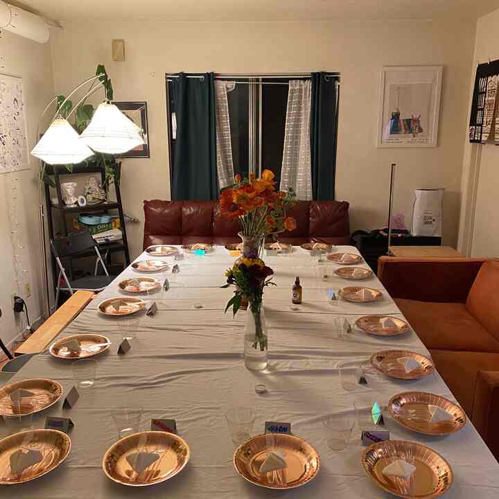 Hosting a Valentines Dinner for 20 people may have been a little chaotic but the makeshift was makeshifting #Valentines #mcm