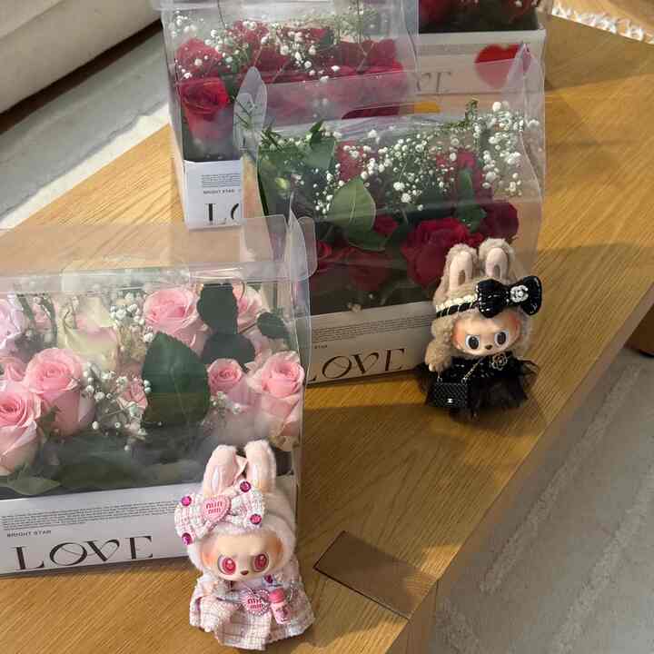 labubu-bouquet 🤭 #valentines #diy #athome