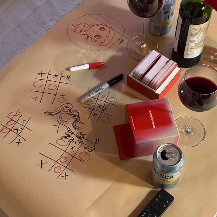 connecting through conversations, peep the photos we drew of eachother #valentines #datenight #athome