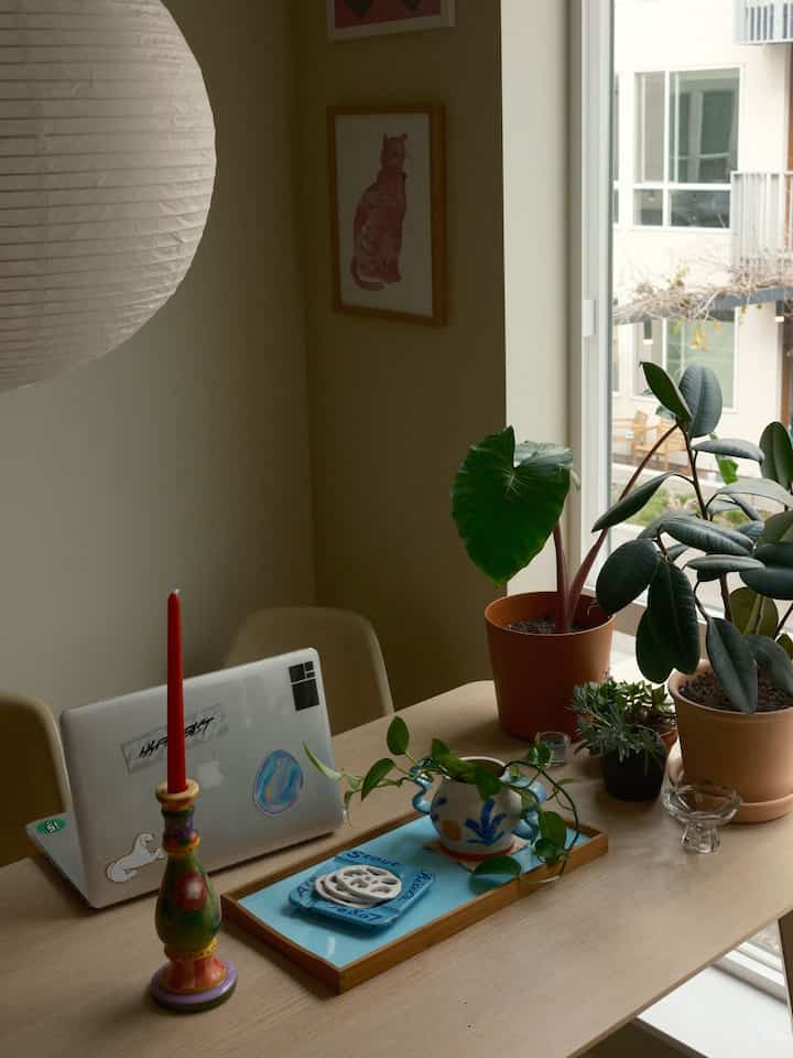 Plant Interior - Bringing spring onto the table 🌿 #Planterrier #plantinterior #plant #diningtable 