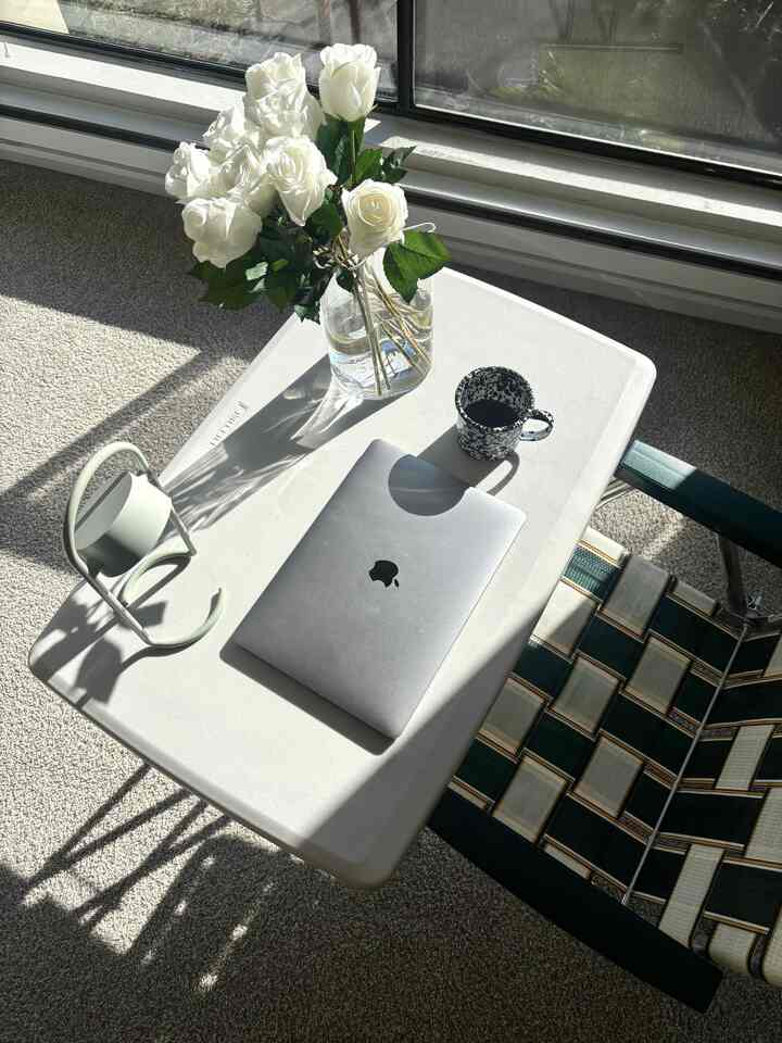 Sunny day 🤍🤍🤍

#lawnchair #whiteinterior #flowerinterior #costcotable